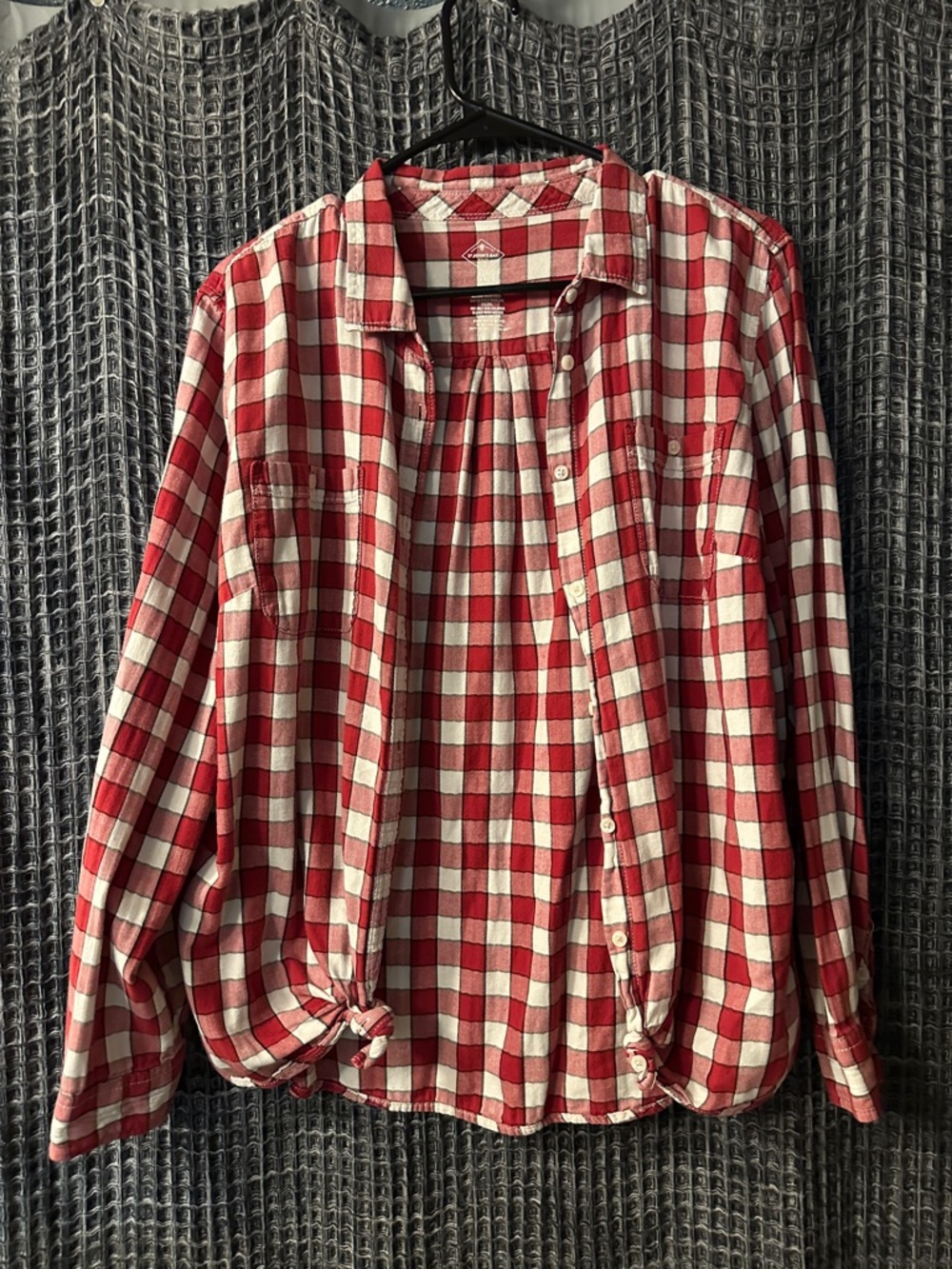 St. John's Bay Red and White Plaid Flannel Shirt XXL